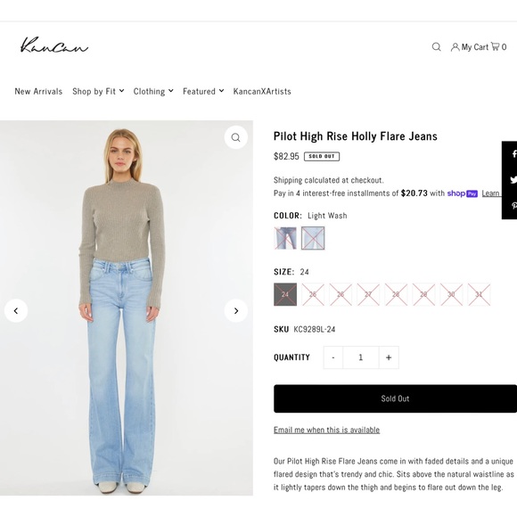 KanCan | High Rise Flare Jeans - Light Wash - Picture 10 of 13